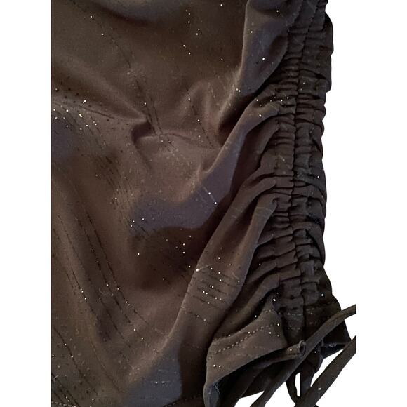 A Byer Vintage Black Sparkle Pullover Ruched Top Large - Picture 6 of 8